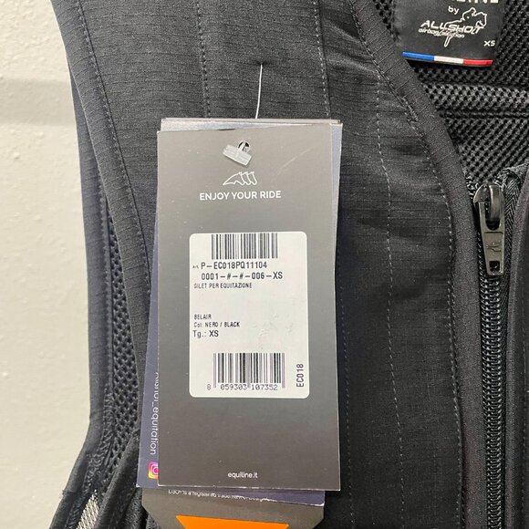 Equiline Belair equestrian airbag vest, XS, black, Level 1 D30 - Picture 2 of 2